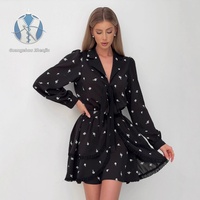 Robe en mousseline de soie florale de style français avec volants, personnalisable, vente en gros d'usine, idéale pour les vacances, les rendez-vous et les fêtes
