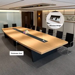 <span class=keywords><strong>Mesa</strong></span> de Conferencia Extensible de Madera Maciza Moderna y Sencilla con Juego de Sillas para Sala de Reuniones, Escritorio de <span class=keywords><strong>Oficina</strong></span> de Forma Larga - Product Image 3