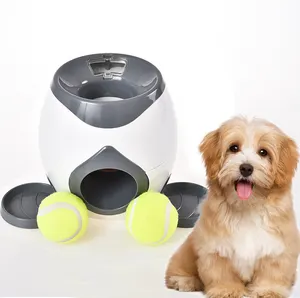 Máquina de bolas de brinquedo interativo para animais de estimação, dispensador automático para alimentar bolas, brinquedo para provocadores de cães