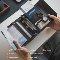 TILONSTAR TPW105 Organizer Dokumen Multi-Fungsi Desainer, Penutup Paspor dengan Slot AirTag dan Gantungan Kunci, Tempat Paspor RFID