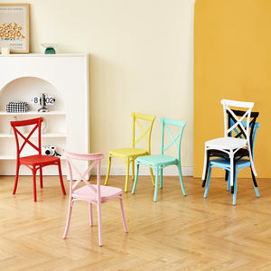 เก้าอี้เด็กดีไซน์ทันสมัย แบบซ้อนได้ มีพนักพิง ผลิตจากโรงงาน ผู้ผลิตขายดี วัสดุเรซิ่นพลาสติก สำหรับกิจกรรม งานปาร์ตี้ ห้องนั่งเล่น - Product Image 2