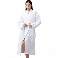 Peignoirs de spa et d'hôtel doux en tissu gaufré, style kimono, unisexe, confortables, pour le bien-être et les sources chaudes, commande en gros, vêtements de nuit enveloppants