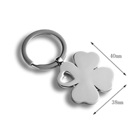 Vente en gros Trèfle à quatre feuilles Métal Coeur Porte-clés Diamant Cristal Strass Porte-clés pour les filles