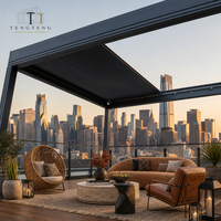 Pergola à lames orientables en aluminium écologique avec structure thermolaquée, conception étanche et résistante à la pluie pour l'extérieur