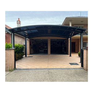Abri de voiture moderne en alliage d'aluminium avec toit arqué, imperméable et durable, pour 2 voitures, pour patio extérieur, <span class=keywords><strong>jardin</strong></span> - Product Image 6