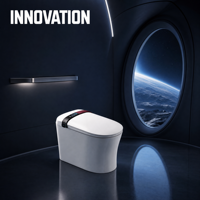 WC intelligent avec bidet intégré, siège chauffant, lavage à température constante, séchage à l'air chaud, chasse d'eau automatique, capteur de siège, écran et télécommande sans fil