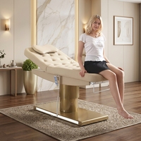 Ensemble de lit de beauté électrique moderne et élégant, base en métal de luxe, table de massage pour salon de beauté, spa, soins du visage, chaise portable pour les soins à domicile