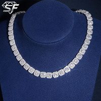SF Pass Diamond Tester RTS Colliers Chaîne Tennis en Argent 925 avec Diamants de Laboratoire et Moissanite VVS, style Bijoux Hip Hop Iced Out, 2.0mm-6.5mm