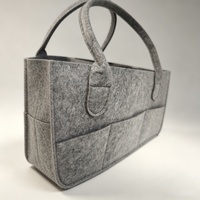 Sac de rangement pour maman en feutre doux lavable, pliable et réutilisable avec logo personnalisé, plusieurs poches extérieures, fermeture éclair, sac à couches pour bébé, soins quotidiens