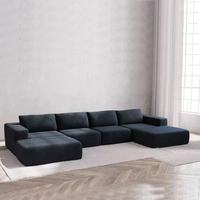 Ensemble de canapé d'angle en forme de L moderne pour salon, hôtel et villa, revêtement en tissu, mousse écologique, durable