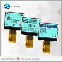 Module d'affichage graphique SPI SCCdisplay COG JXD12864-6601 à haute performance, résolution 128x64, écran LCD FSTN avec rétroéclairage blanc, petit format