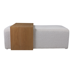 Panca Ottomana Moderna Decorativa per Ingresso con Dettagli in Legno, Elegante Pouf per Corridoio e Ripostiglio - Product Image 4