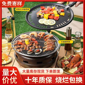 <b>Cast</b> Iron Portable Charcoal Grill With Tea Brewing Function For Outdoor BBQ 3-5 People Smokeless Design - Product Image 5