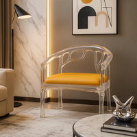 JingYue chaise élégante en résine transparente de luxe personnalisée meubles fabriqués à la main pour espaces commerciaux hôtels salons