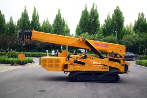 Grue araignée robuste de 8 à 12 tonnes, flèche télescopique de 21 m, rotation à 360° °   Grue à chenilles à rotation continue pour l'entretien des toitures - Product Image 2