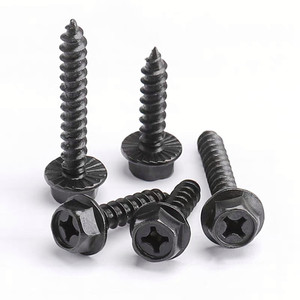 Tornillos Autorroscantes de Cabeza Hexagonal de Acero Inoxidable 304 con Recubrimiento de Zinc Negro, Precio de Fábrica, Sistema Métrico M3 M5 M6, Tornillo Autorroscante con Brida Hexagonal - Product Image 3