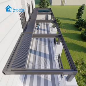 Pergola Moderna Eco-Friendly Retrattile in Alluminio per Esterni, Impermeabile, Casa Estiva - Product Image 5