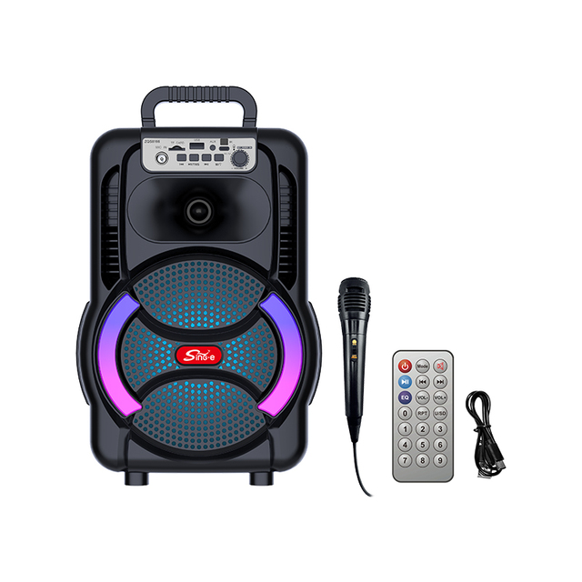 2023 New Private Model 8 Inch Sound Box Single Color Light Outdoor Party Speaker 30W Built-in Mic Computer Mobile Phone 2.0