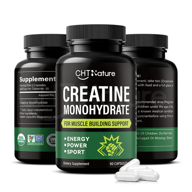 CHTNature OEM Supplements Creatine Monohydrate Powder 60capsules/Bottle Creatine Capsules