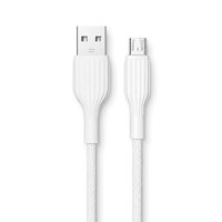 Kabel USB2.0 A ke Micro B Pengisian Cepat 3A 480Mbps Sinkronisasi Data TPE High Gloss 1M Putih Kabel Charger Android OEM Grosir