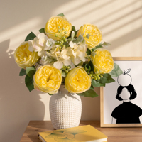 Fleurs artificielles en gros à prix abordable, roses Austin au toucher réel pour la mise en scène des événements festifs