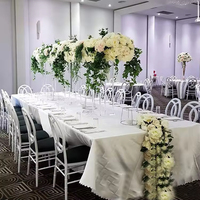 Support à fleurs carré en acrylique transparent de conception européenne 2026 pour centre de table de mariage, décoration romantique