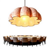 Lustre décoratif LED en verre en forme de bourgeon pour table de salle à manger ronde de chambre privée d'hôtel, grande lampe pour club et restaurant, fabricant