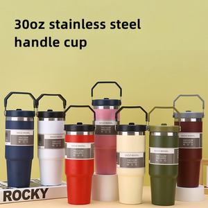 Gobelet isotherme portable pour voiture de 30 oz, grande capacité, en acier inoxydable 304, pour boissons glacées, vente en gros - Product Image 2