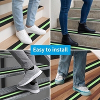 Ruban adhésif noir lumineux haute imperméabilité, durable, antidérapant, pour la sécurité, pour escaliers