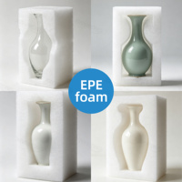 Insert en mousse perlée EPE personnalisé, antichoc, anti-casse, pour pots en céramique, vases, bouteilles, boîtes cadeaux, emballage de protection intérieur