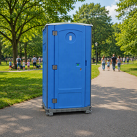 Toilettes portables d'extérieur avec réservoir de déchets, lavabo et pompe à pied pour usage public