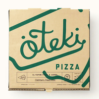 Boîte à pizza en carton ondulé brun, emballage à emporter de qualité alimentaire E&B, impression personnalisée du logo et des tailles, vente en gros d'usine