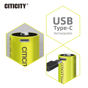 CITICITY Pilas C Recargables por USB 1.5V 3000mAh, Batería de Litio, Carga Rápida, Indicador LED de Carga para Dispositivos Domésticos - Product Image 1