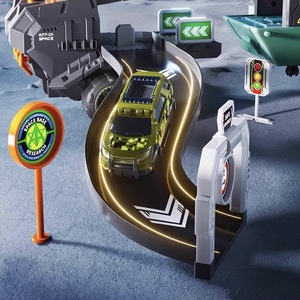 Space Fortress Track Ejection Chariot Play Set 2-in-1 Deformation <strong>Rocket</strong> Launch Light Sound ABS Cars Included DEFA Slot Toy Boys - Product Image 3