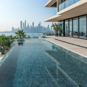 150x150mm Aqua Yeşil Porselen Yüzme Havuzu Metro Karoları Kaymaz Dış Mekan Karoları 8.5mm Kalınlık - Product Image 2