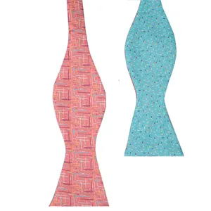 Çin fabrika fiyat Trendy tasarımlar çift taraflı dijital baskı öz kravat papyon düğün parti için