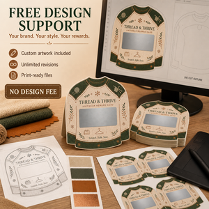 Cartes à gratter promotionnelles personnalisées avec design gratuit, couleur intégrale, thème pull, données variables sécurisées, cartes cadeaux de remerciement à gratter - Product Image 5
