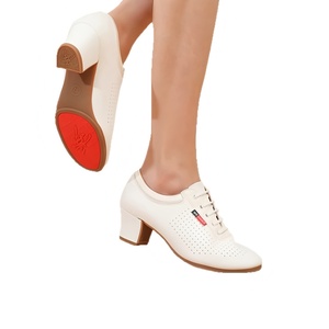 Chaussures de <span class=keywords><strong>danse</strong></span> d'été pour femmes, pour la <span class=keywords><strong>danse</strong></span> de salon/latine, <span class=keywords><strong>avec</strong></span> lacets, semelle souple en caoutchouc, en cuir synthétique, décontractées, pour la <span class=keywords><strong>danse</strong></span> sociale en extérieur - Product Image 4