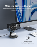 Gadgets électroniques rotatifs 3 en 1, chargeur sans fil magnétique pliable 15 W, chargeur rapide, écouteur pour téléphone portable, montre intelligente