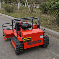 Mesin Diesel Robot Pemotong Rumput Kecil Lebar Pemotongan 800mm 1000mm 1200mm Remote Control Crawler Lawn Mower Ce