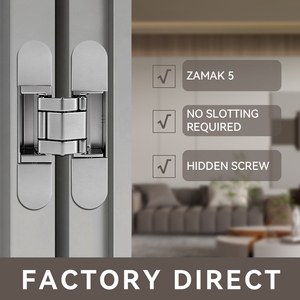 GE45 Industrielle 3D Verstellbare Unsichtbare 180 Grad Öffnende Zinklegierung Versteckte Scharniere für Innentüren 40KG Tragfähigkeit - Product Image 1