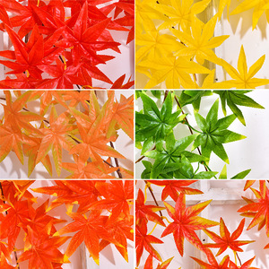 Guirlandes artificielles en feuilles d'érable Stupid Bird, 100-200 cm, en plastique, pour décoration extérieure et intérieure, accessoires de Noël - Product Image 4