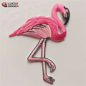 맞춤형 크기 플라밍고 패치 플라밍고 자수 다리미 패치에 플라밍고 자수 패치 다리미 - Product Image 2