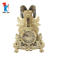 Kit de modèle d'horloge en bois 3D Paper Jazz - Horloge de bureau baroque, jouet éducatif et de bricolage pour les enfants de 5 ans et plus, moins de 50 pièces