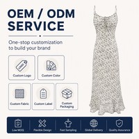 Vestido ODM de chifón con estampado floral digital, cuello corazón, tirantes finos, cintura imperio y volantes con borlas, estilo vintage de verano para mujer.