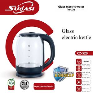 Norme européenne 1500W Bouilloire électrique Verre domestique à <span class=keywords><strong>prix</strong></span> économique pour l'eau bouillante pour le commerce extérieur - Product Image 2