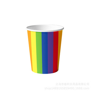 Articles de fête arc-en-ciel, assiettes en papier, gobelets, serviettes, fourchettes, cuillères, ensemble de décoration de fête d'anniversaire jetable, 5-7 ans - Product Image 4