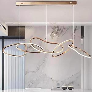 Luxury Modern Minimalist Stainless Steel LED Adjustable Height Personalized Designer Restaurant Chandelier <b>Pendant</b> <b>Light</b> for - Product Image 3