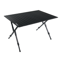 Table d'appoint de camping légère en aluminium, pliable et portable, avec pieds réglables
