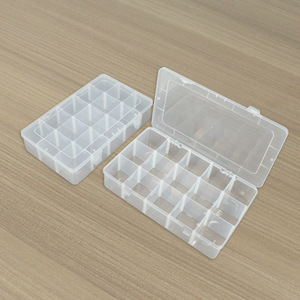 Transparent <b>Plastic</b> Storage <b>Box</b> 15 Compartment Rectangular With Lid For Fishing Gear Nail Art Jewelry Beading Toy Organization - Product Image 1